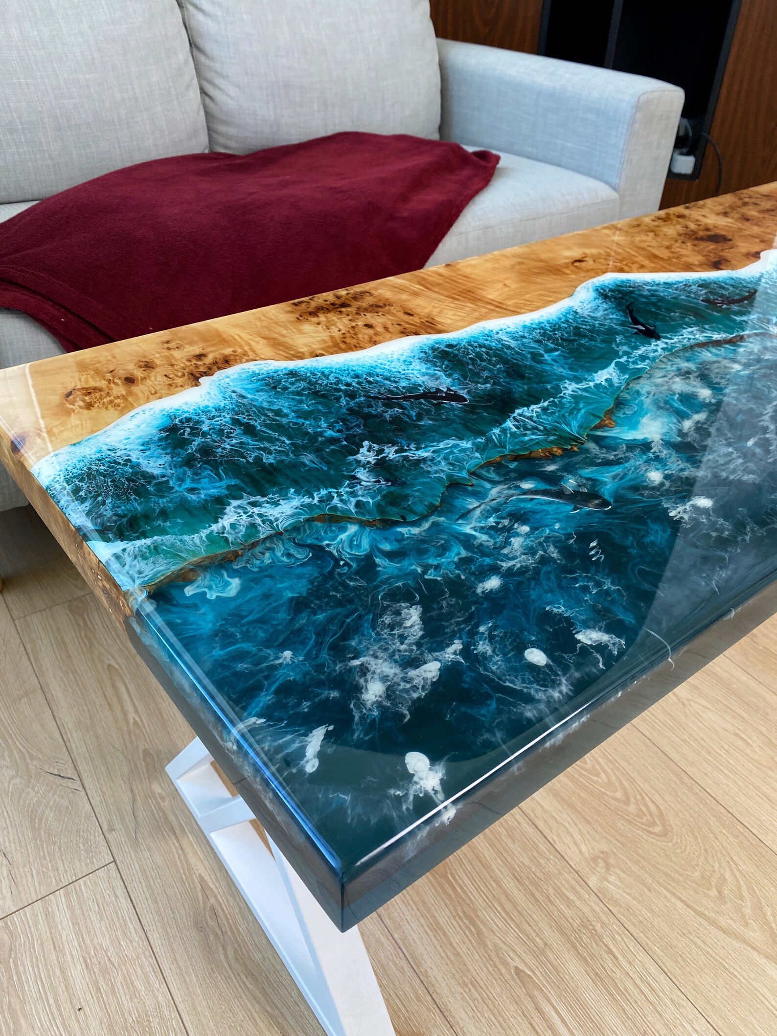 Ocean Resin Table Epoxy Table Epoxy Resin Ocean Coffee Etsy