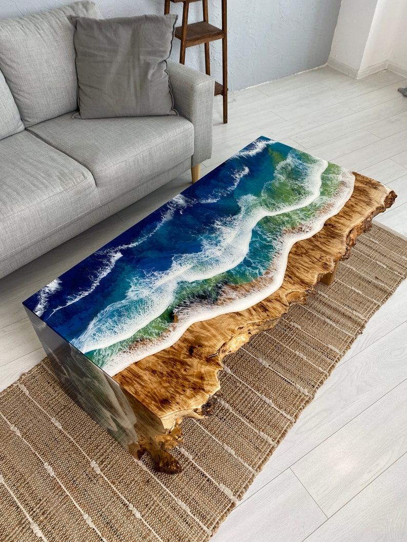 Epoxy Resin Ocean Resin Waves Art Living Room Decor Etsy