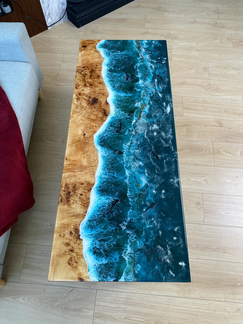 Ocean Resin Table Epoxy Table Epoxy Resin Ocean Coffee Etsy