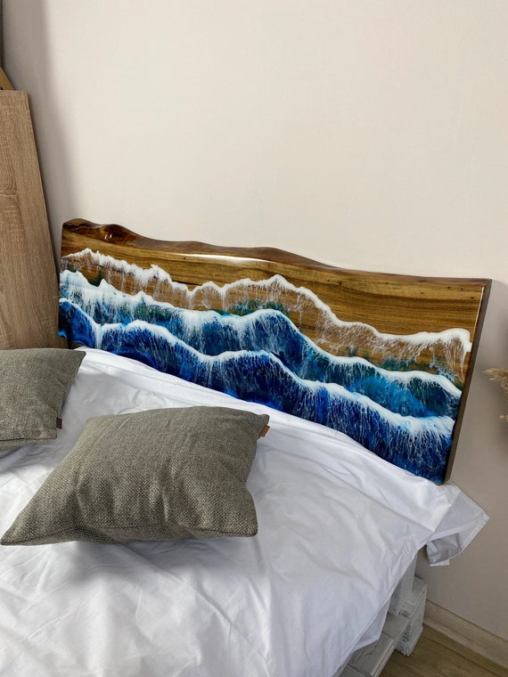 Epoxy Resin Headboard Wooden Headboard Handmade Headboard Queen