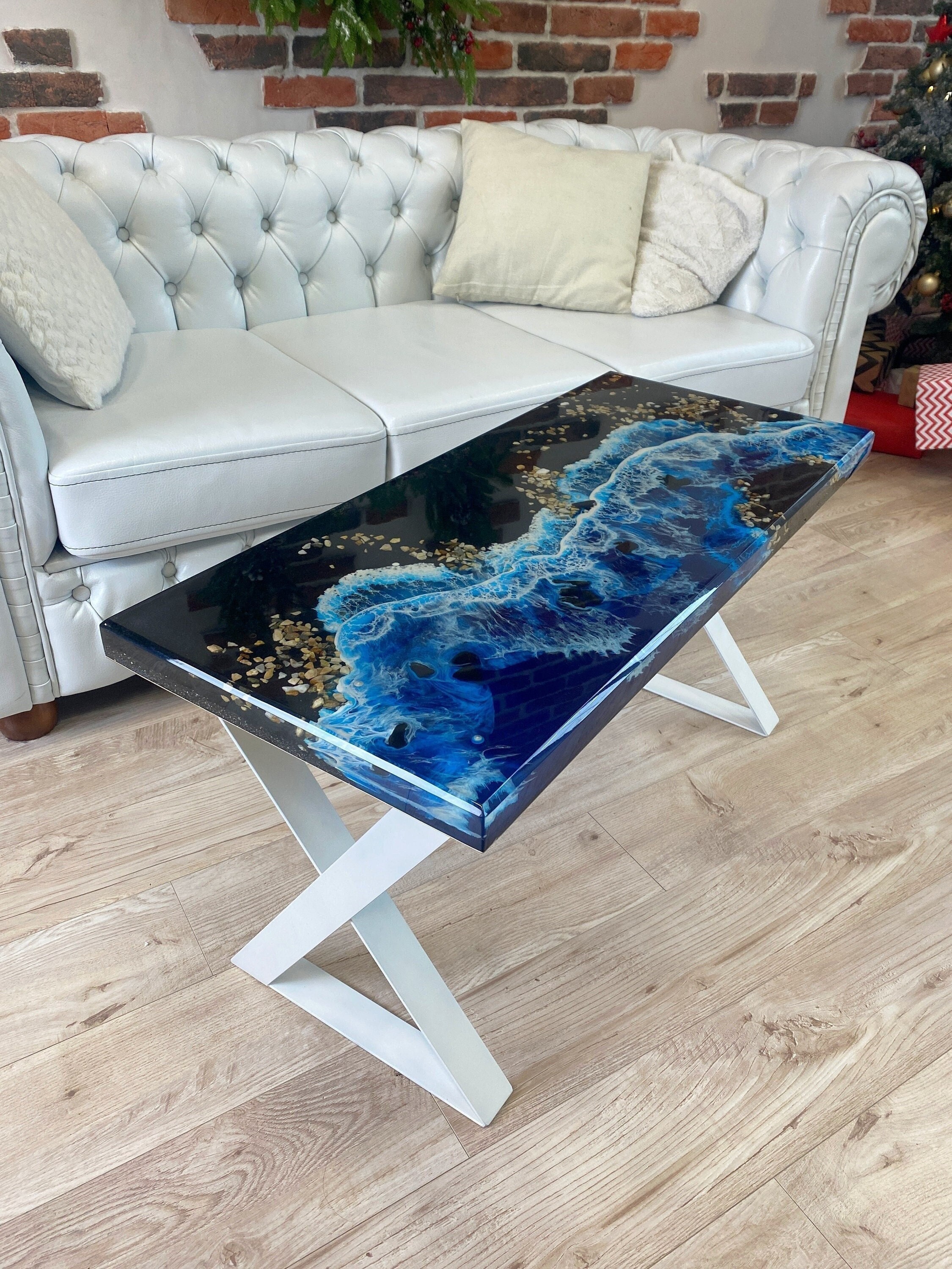 Black and sale white epoxy table