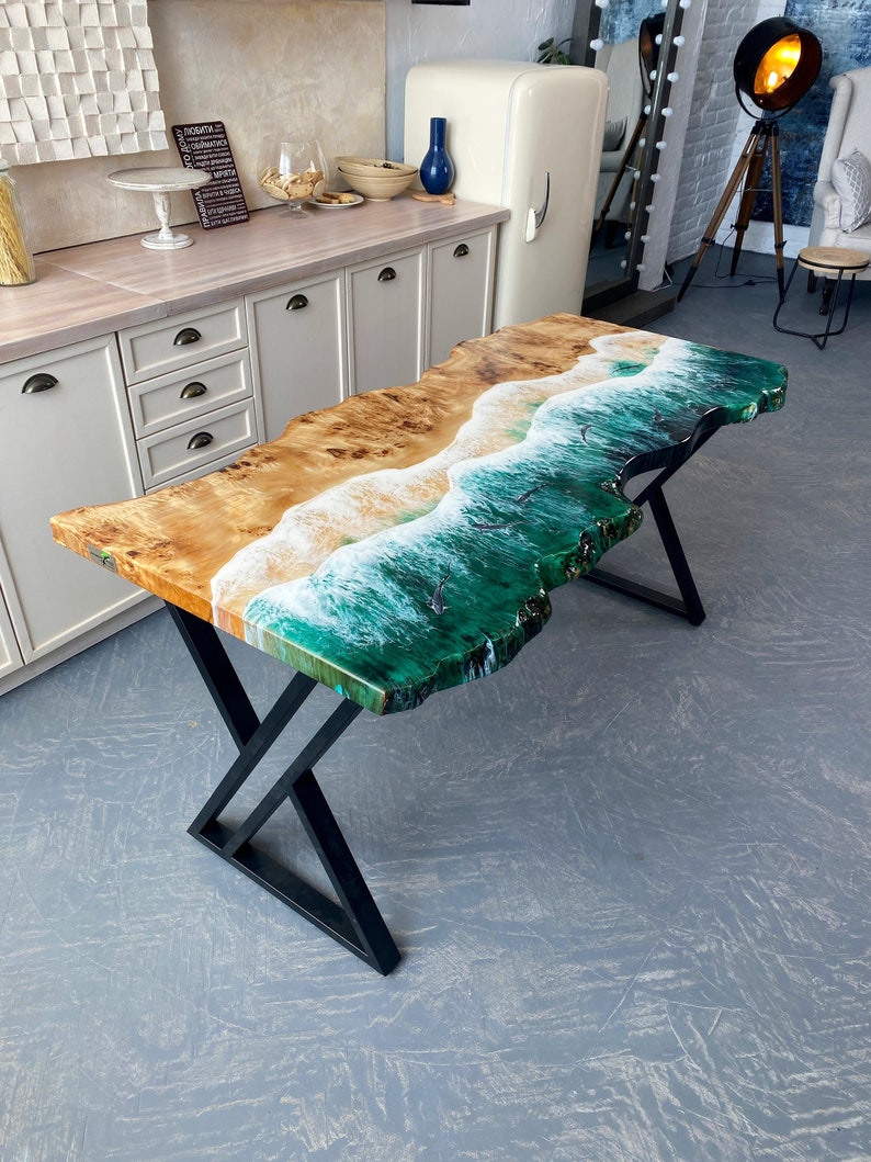 Epoxy Resin Table With Light Epoxy Resin Art Table With Etsy