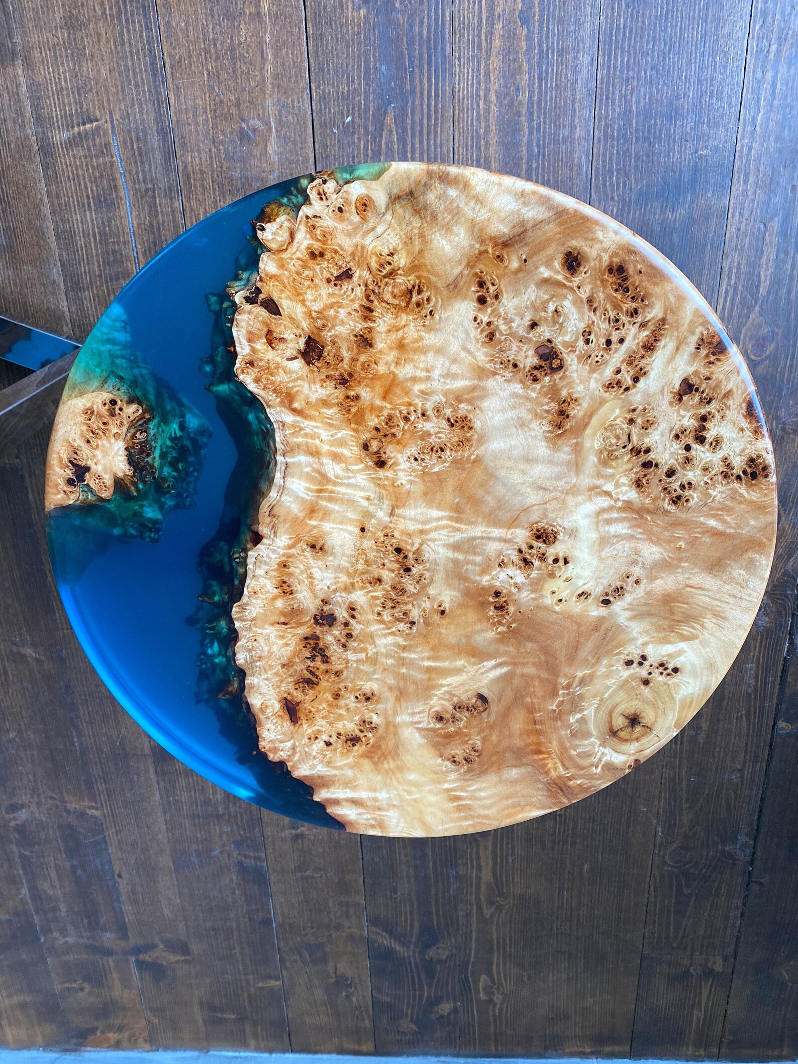 Nightstand Table Round Epoxy Table Modern Bedside Table Etsy