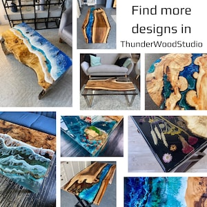 Custom Epoxy Dining Table, Handcrafted River Table with Live Edge image 12