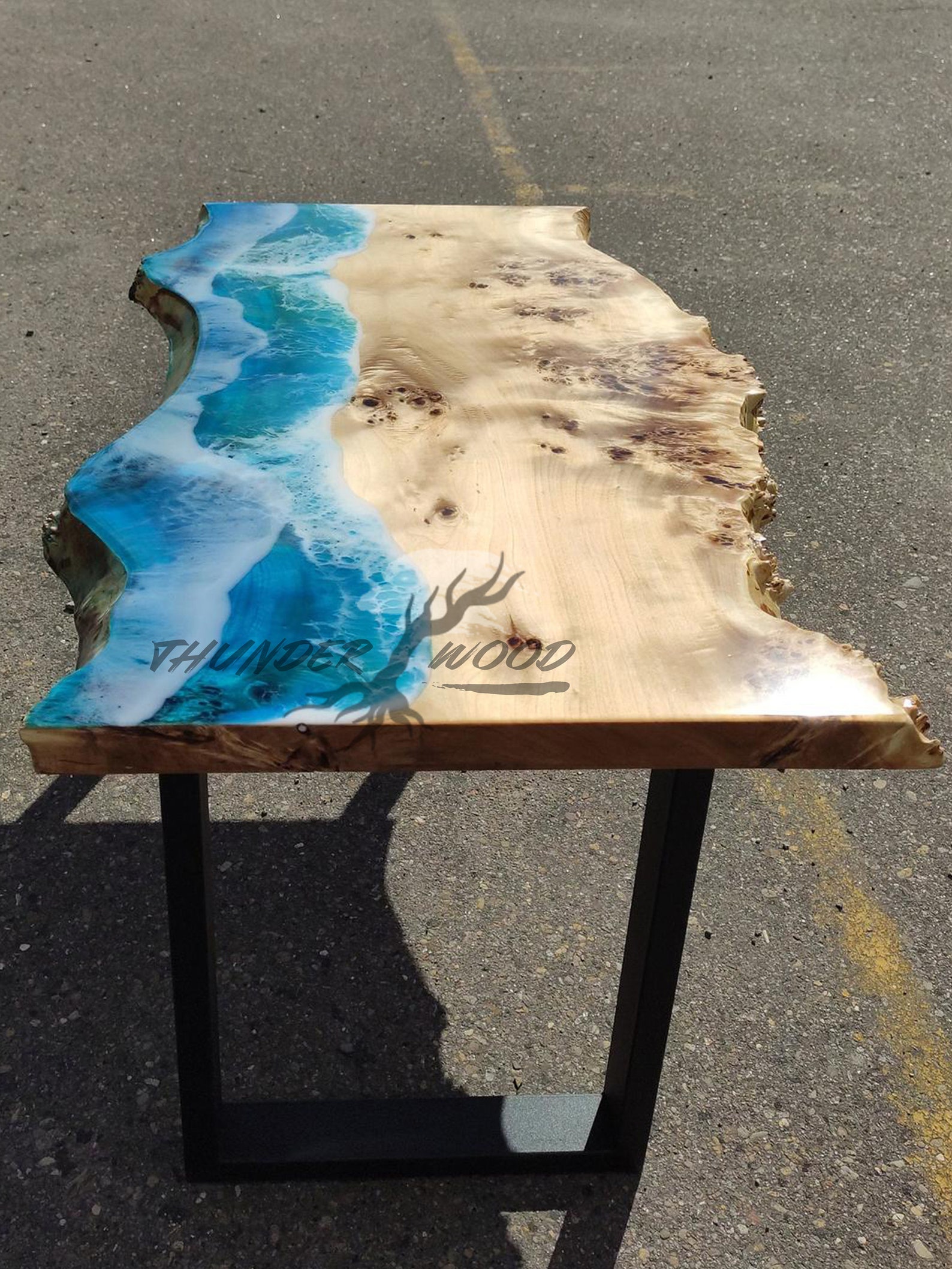 Custom Epoxy Resin River Table Natural Live Edge Wood Table Etsy