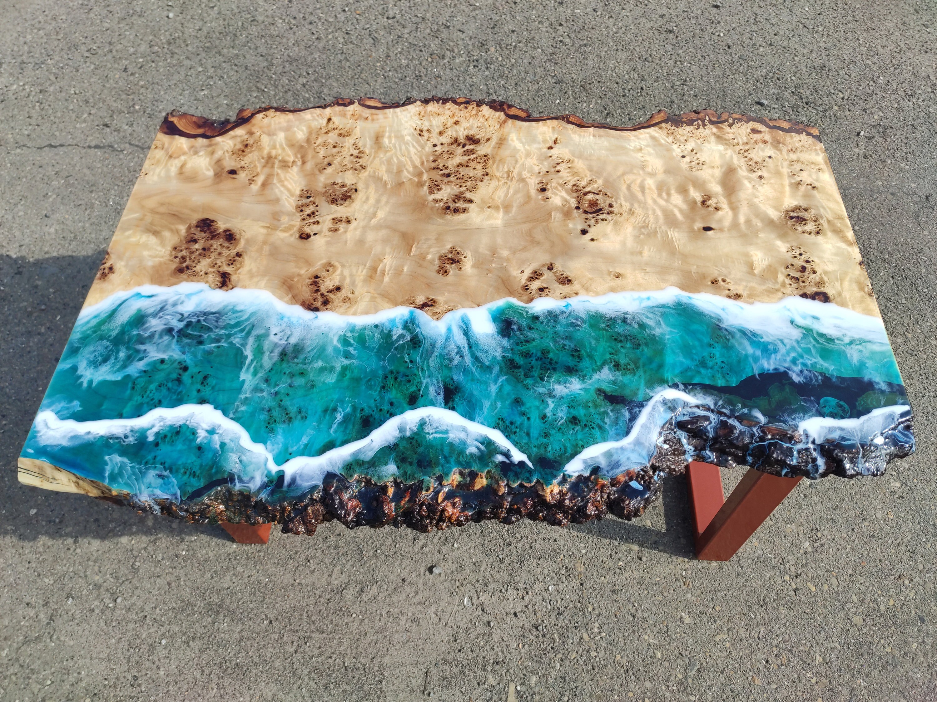 Ocean Wave Epoxy Table Dining Table Epoxy Furniture Epoxy Etsy