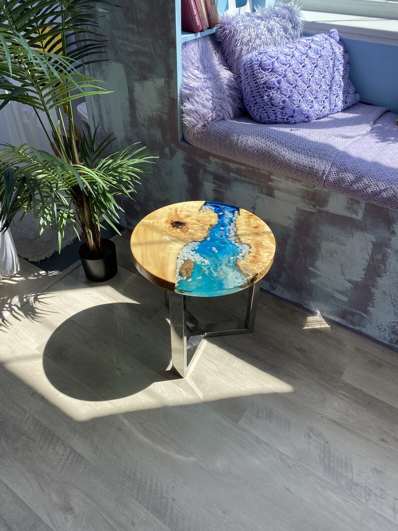 Epoxy Resin River Table Small Round Table Luxury Furniture - Etsy