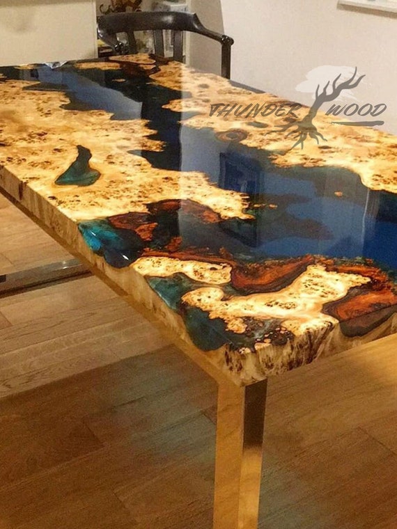 Tavolo speciale in resina epossidica per legno, mobili Vivid Edge