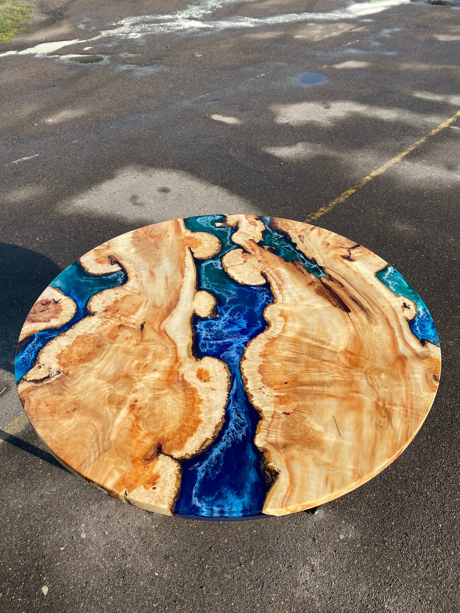 Custom Round Wood Table Epoxy Resin Art Handmade Table Etsy