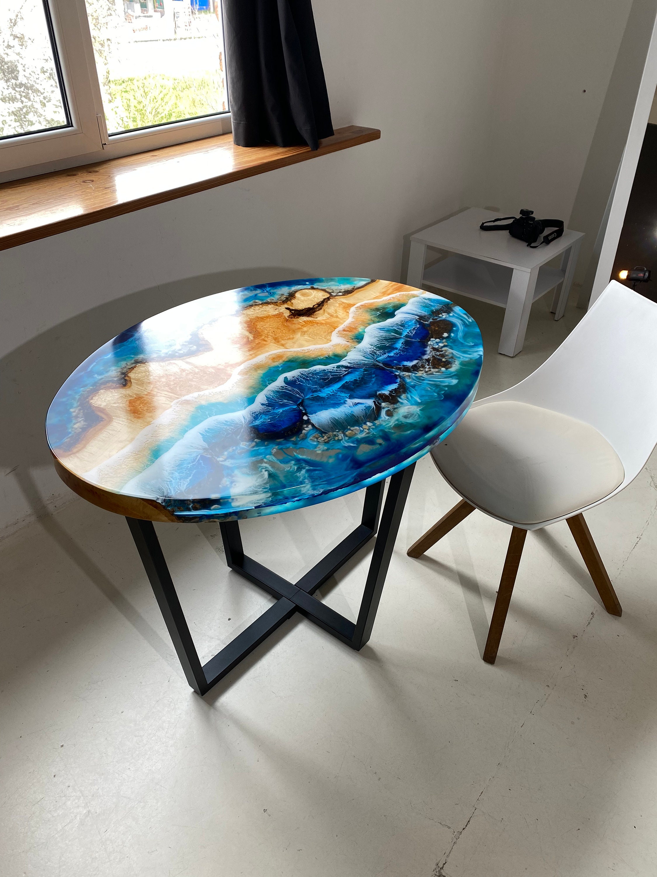 Buy Ocean Live Edge Accent Table, Oval Coffee Table, Patio Table