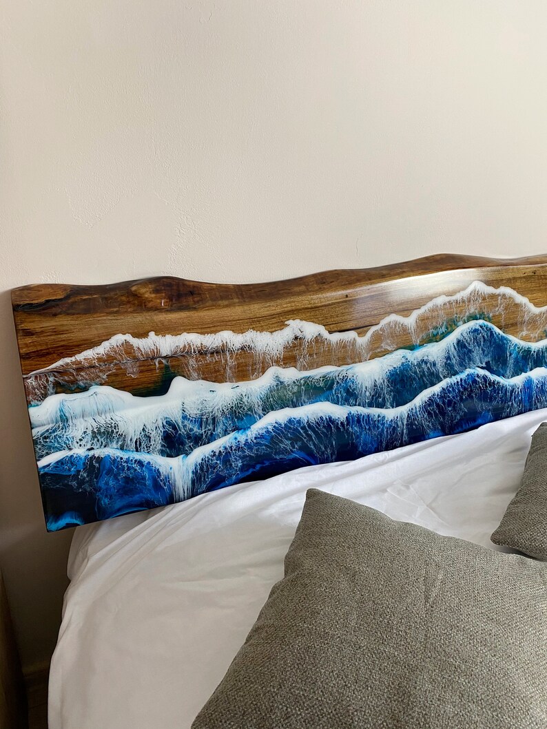 Custom Headboard Epoxy Resin Headboard Wooden Headboard Etsy