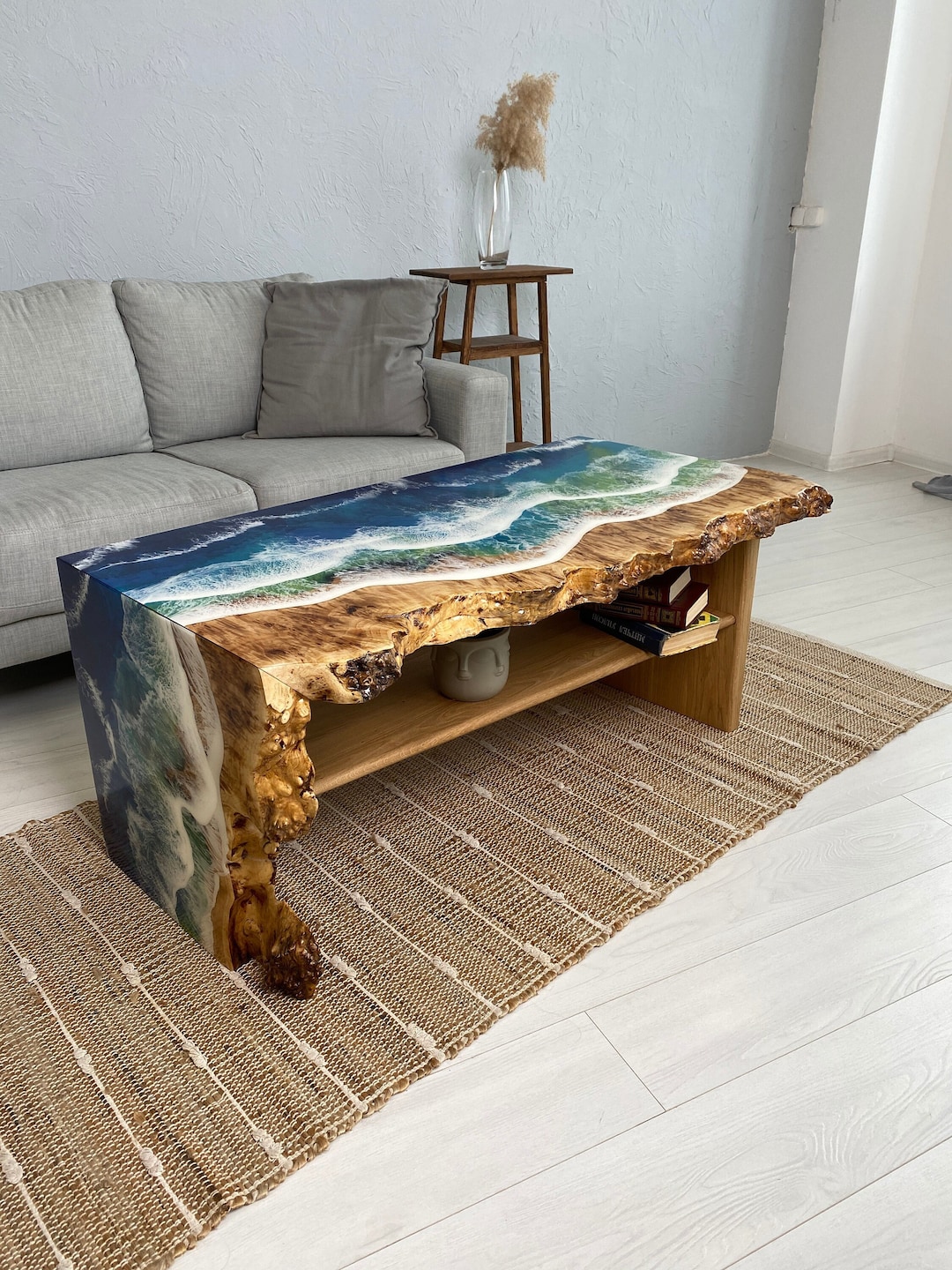 BAYFLOW ベイフロー surf Laguna リビングテーブル Ocean Wave Art Table, Waterfall Epoxy Table, Live Edge Table, New