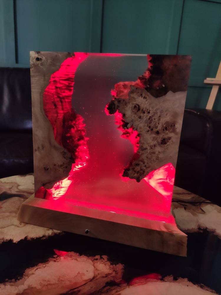 Epoxy Lamp Epoxy Resin Wood Night Light Lamp Vintage Wooden Etsy UK