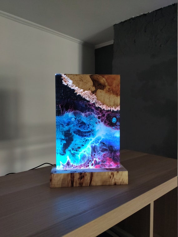 Nightlight Lamp Night Light Lamp Epoxy Resin Wood Epoxy - Etsy