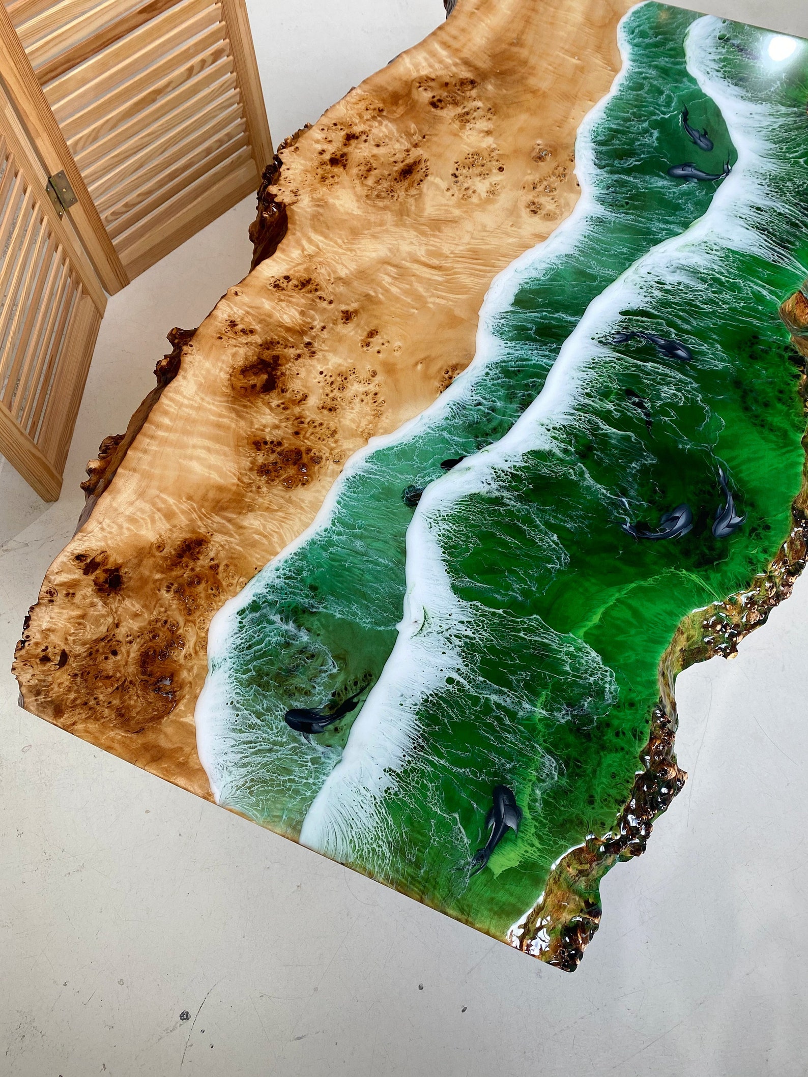 Custom Epoxy Resin Table With Fish Ocean Epoxy Coffee Table Etsy