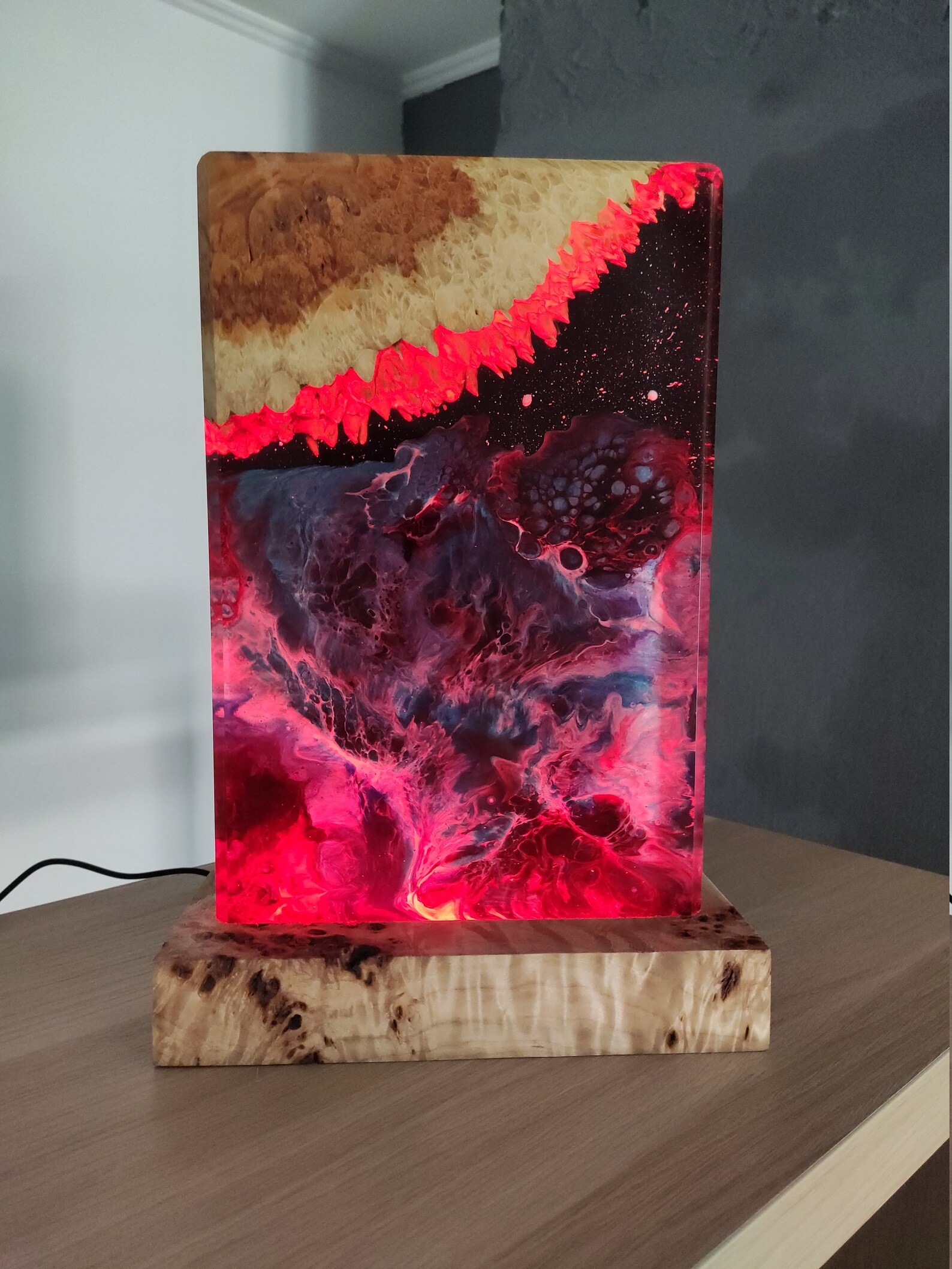 Nightlight Lamp Night Light Lamp Epoxy Resin Wood Epoxy Etsy
