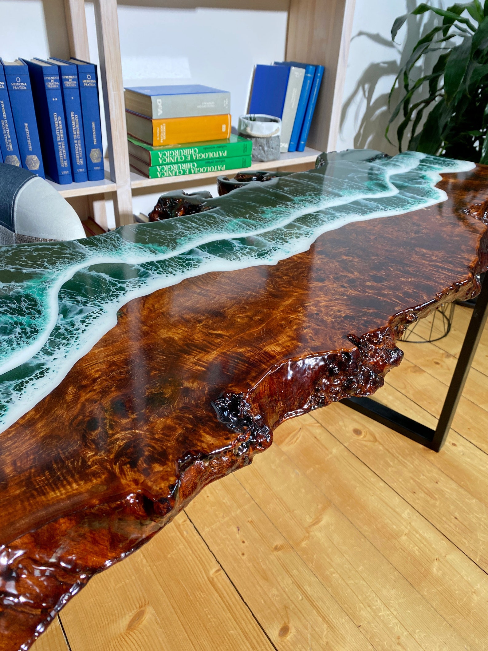 Custom Epoxy Resin Desk Wood Resin Desk Custom Office Table Etsy