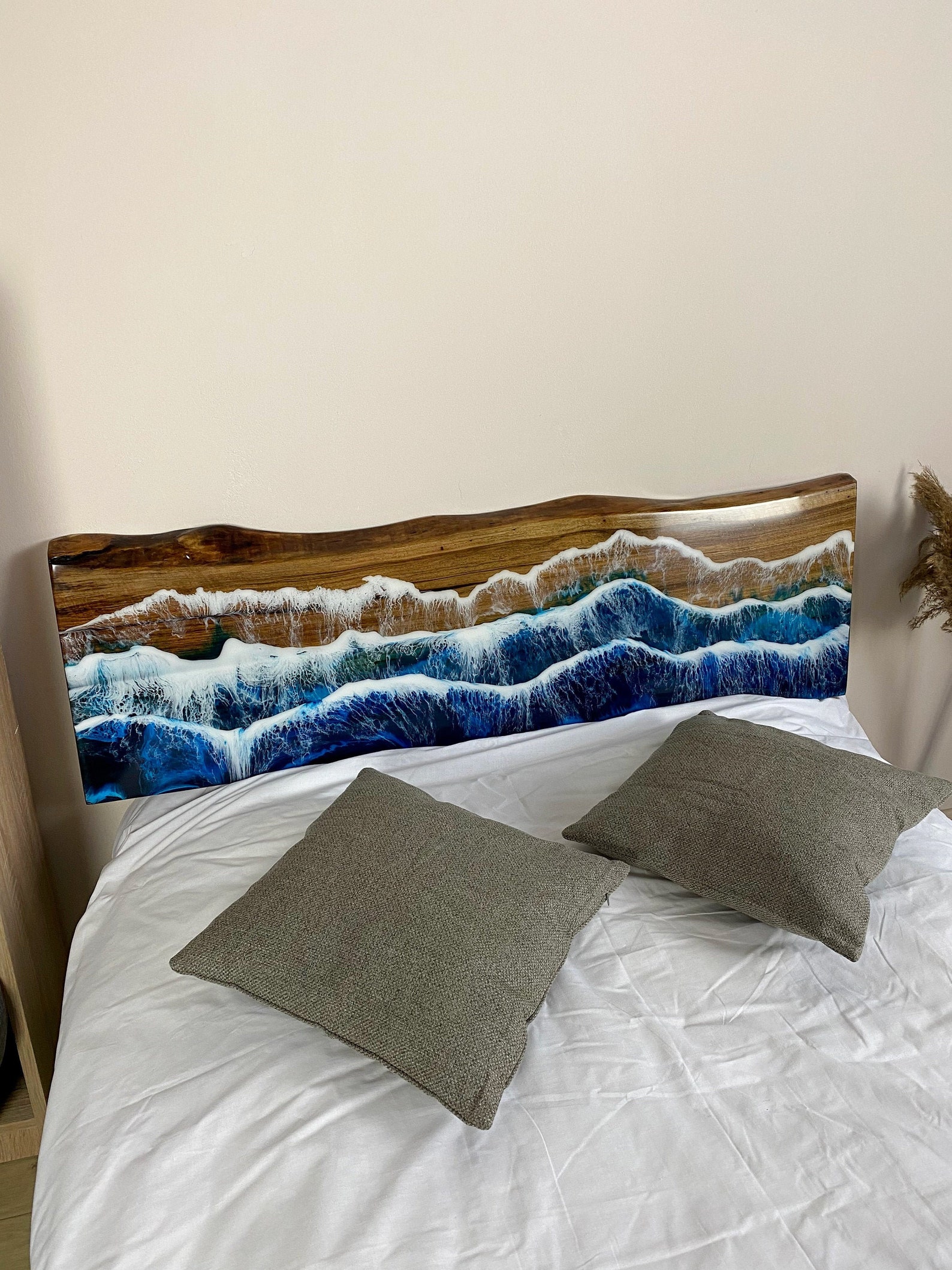 Custom Headboard Epoxy Resin Headboard Wooden Headboard Etsy