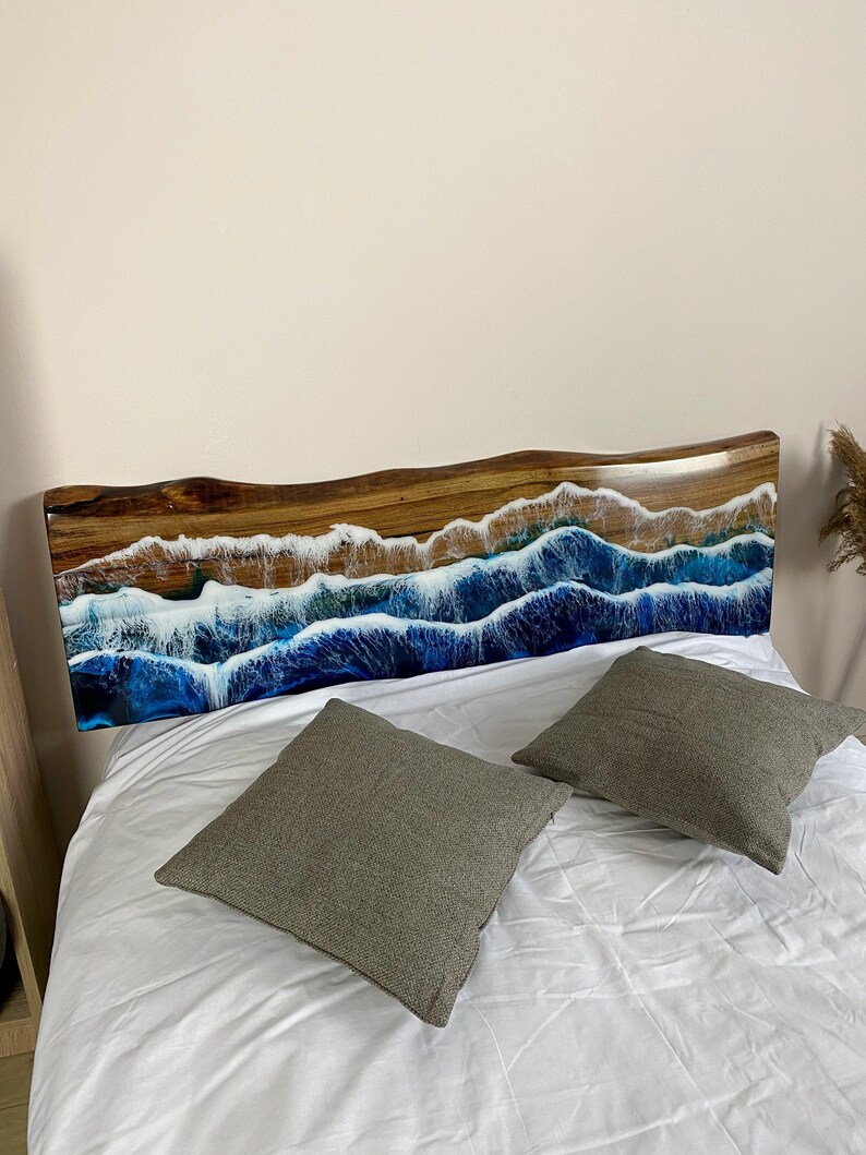Custom Headboard Epoxy Resin Headboard Wooden Headboard Etsy