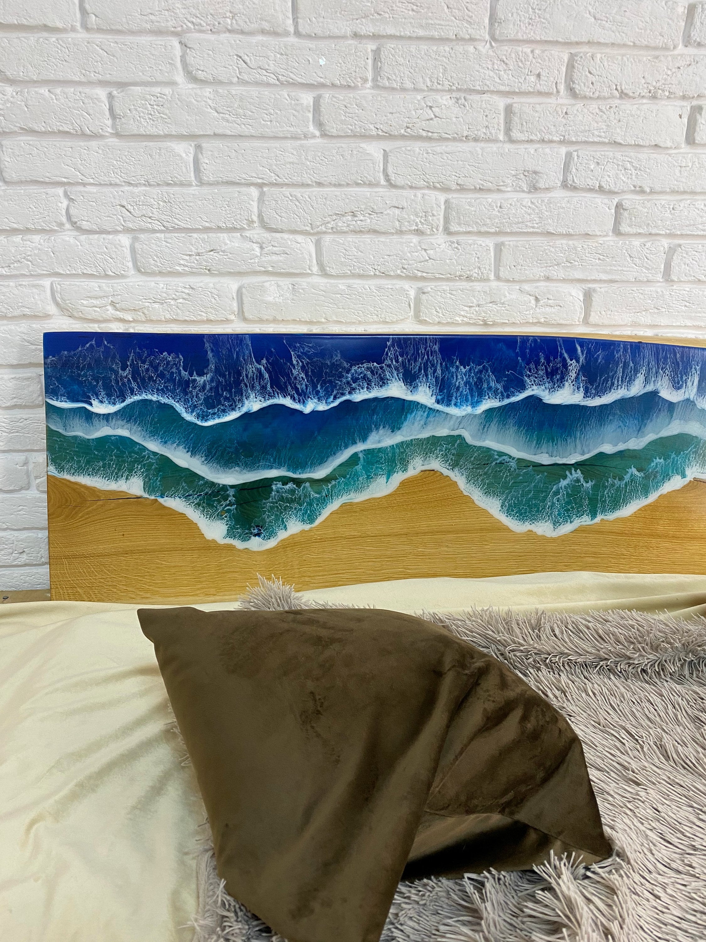 Epoxy Resin Wall Headboard Ocean Wave Twin Headboard Etsy