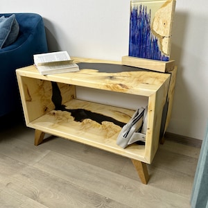 Modern Nightstand Organizer, Wooden Side Table, Bedside Table, Console Handmade, Storage Cabinet, Custom Bedroom Storage, New Home Furniture