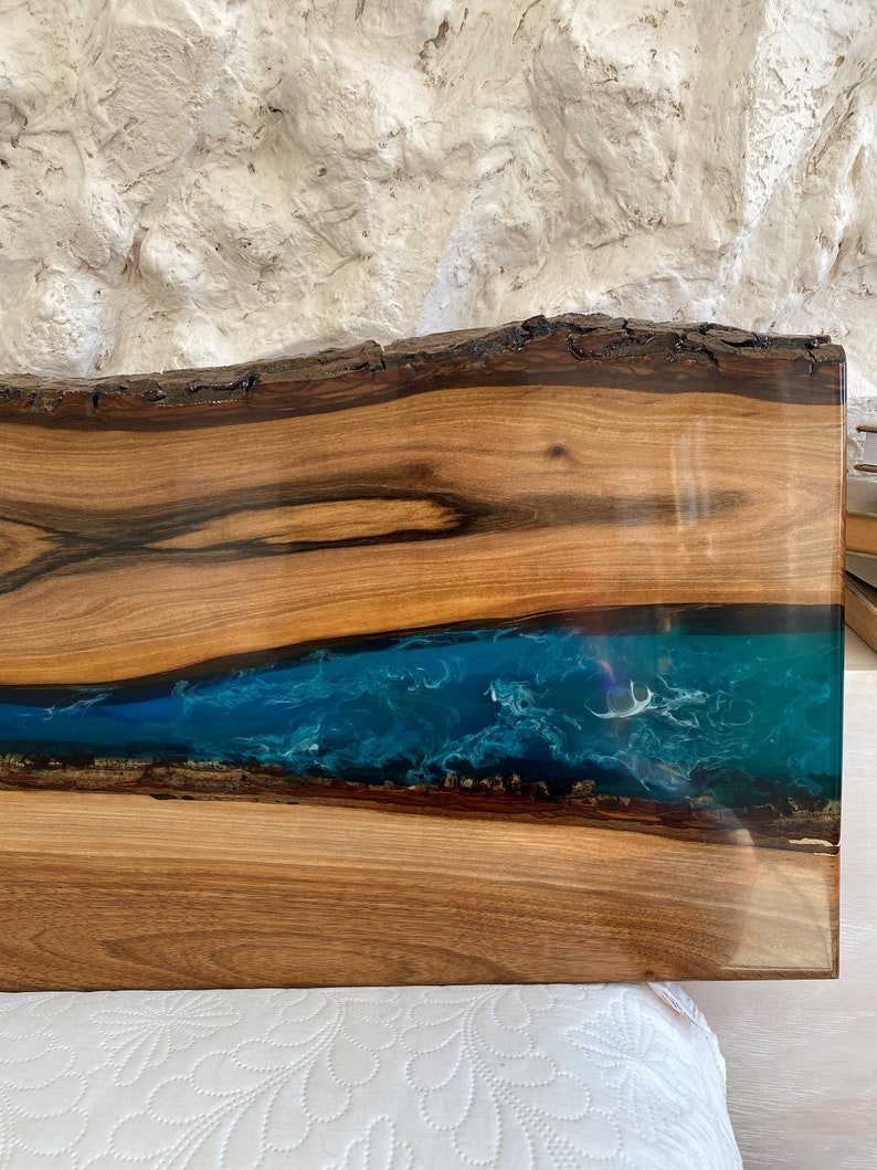 Epoxy Resin Wood Headboard Epoxy River Queen Headboard Etsy