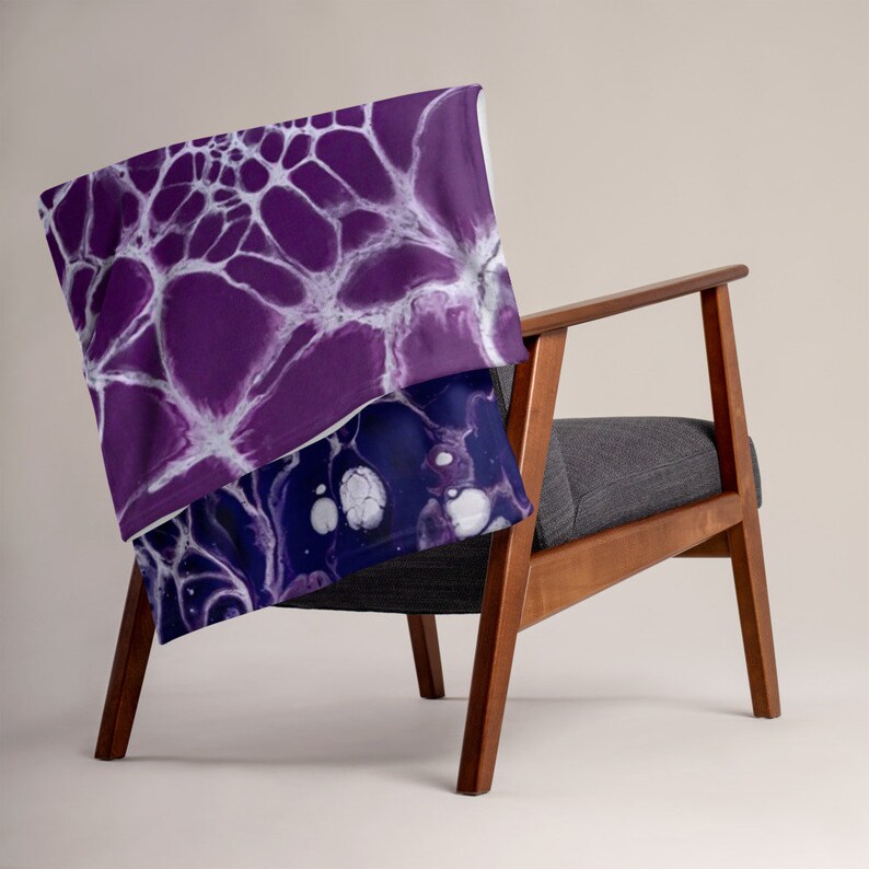 Interior Design Flow State Lavender Beach Throw Blanket Bedroom Designer Throw Living Room Fluid Art Lap Blanket Decorative Throw