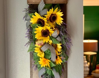 Sunflower Swag Wall Decor, Home Decor, Sunflower Wall Decor, Sunflower Wreath, Wall Hangings, Sunflower Home Decor, Wood Signs, Sunflowers,