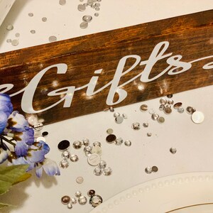 11 x 3 1/2 Wedding Gift Sign, Wedding Reception Decoration, Wooden Handmade Wedding Sign, Wedding Decor, Reception Table Decorations image 3