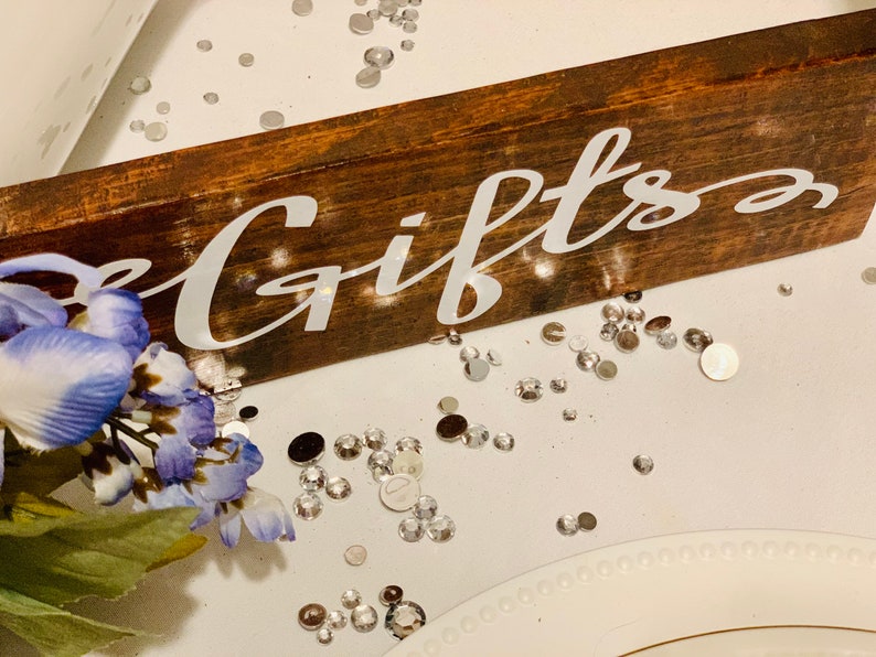 11 x 3 1/2 Wedding Gift Sign, Wedding Reception Decoration, Wooden Handmade Wedding Sign, Wedding Decor, Reception Table Decorations image 3