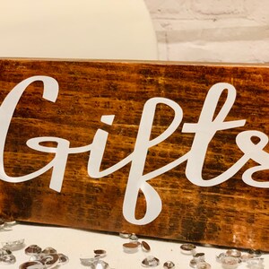 11 x 3 1/2 Wedding Gift Sign, Wedding Reception Decoration, Wooden Handmade Wedding Sign, Wedding Decor, Reception Table Decorations image 5