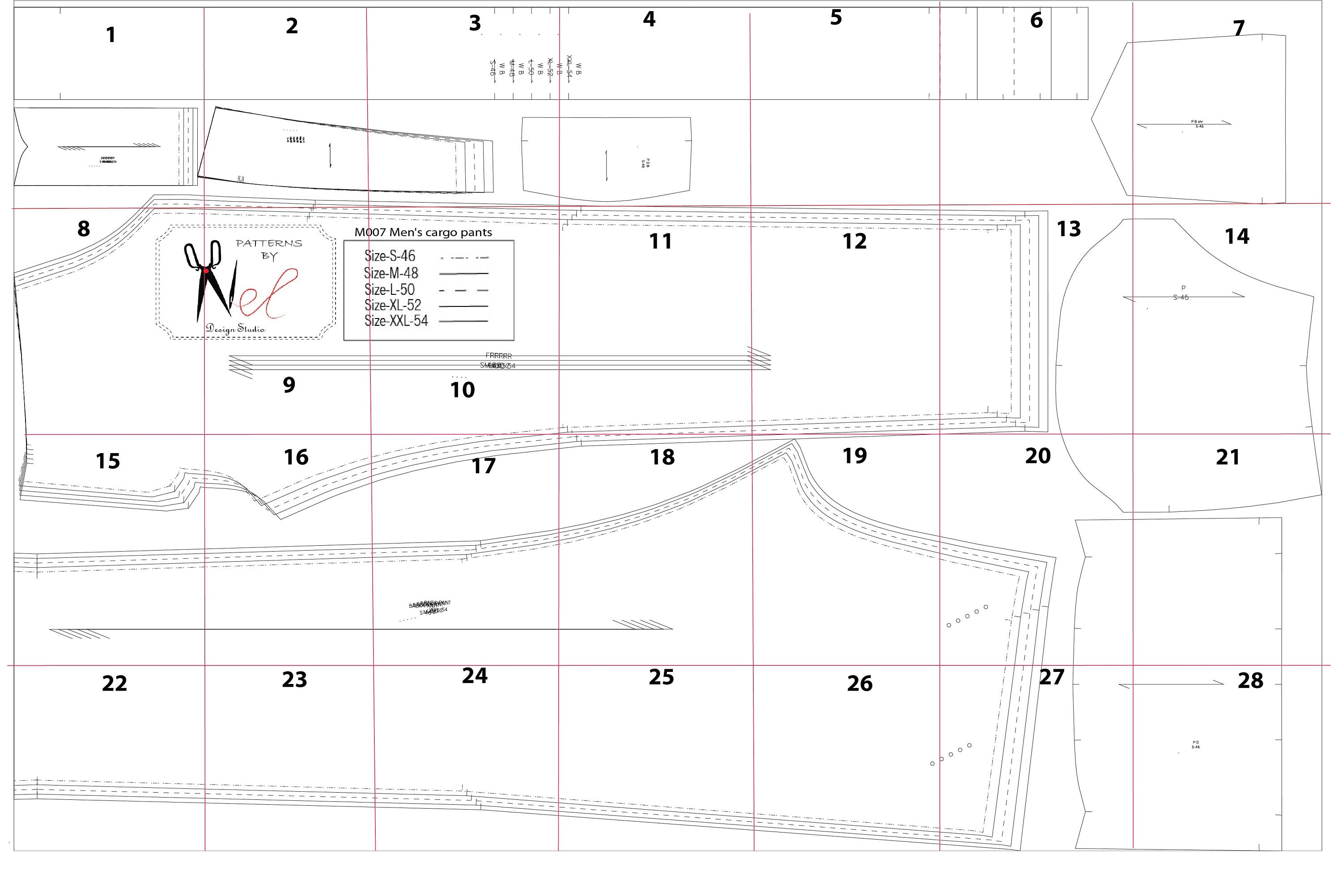 Man's Cargo Pants.sewing Patterns.pdf, A0, PLT Cargo Broek Heren ...