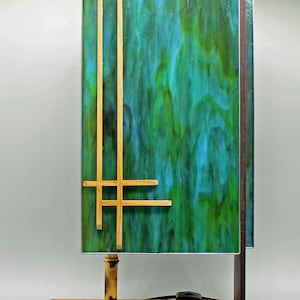 Add a touch of Frank Lloyd Wright to your home or office with our tall Arizona Mission Lamp.