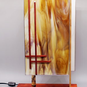 Add a touch of Frank Lloyd Wright to your home or office with our tall Arizona Mission Lamp.