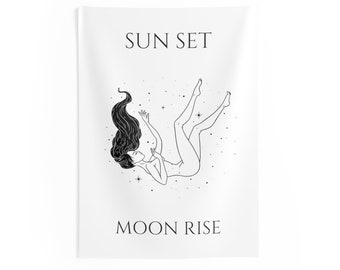 Sun Set Moon Rise Indoor Wall Tapestries