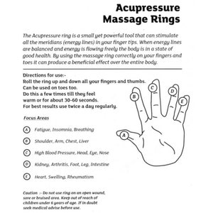 Acupuncture / acupressure / reflexology finger massager ring silver or gold image 4