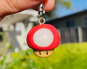 Super Mario Mushroom charm on Keychain & Lanyard
