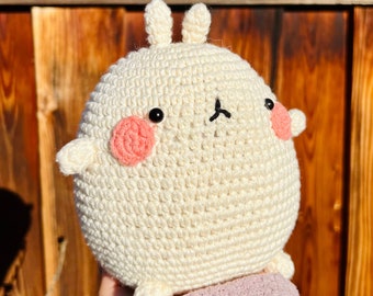 Handmade Molang Bunny Plush - 100% Natural Cotton Handmade Stuffed Animal