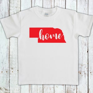 Nebraska Home Youth & Toddler White Shirt - Customizable