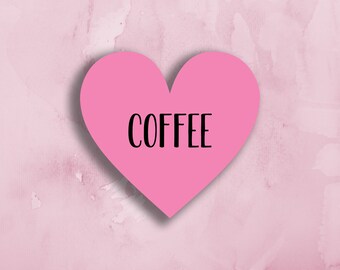 Heart Coffee, Love Coffee - 2.5 inch sticker