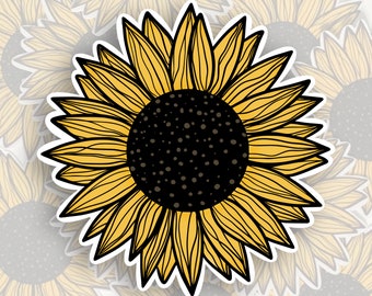 Sunflower Sticker - Vinyl Sticker - 2 inch sticker