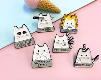 Sharp cat pin enamel pins enamel pin lapel pin hard enamel pin cute enamel pin enamel pin set hard enamel pins