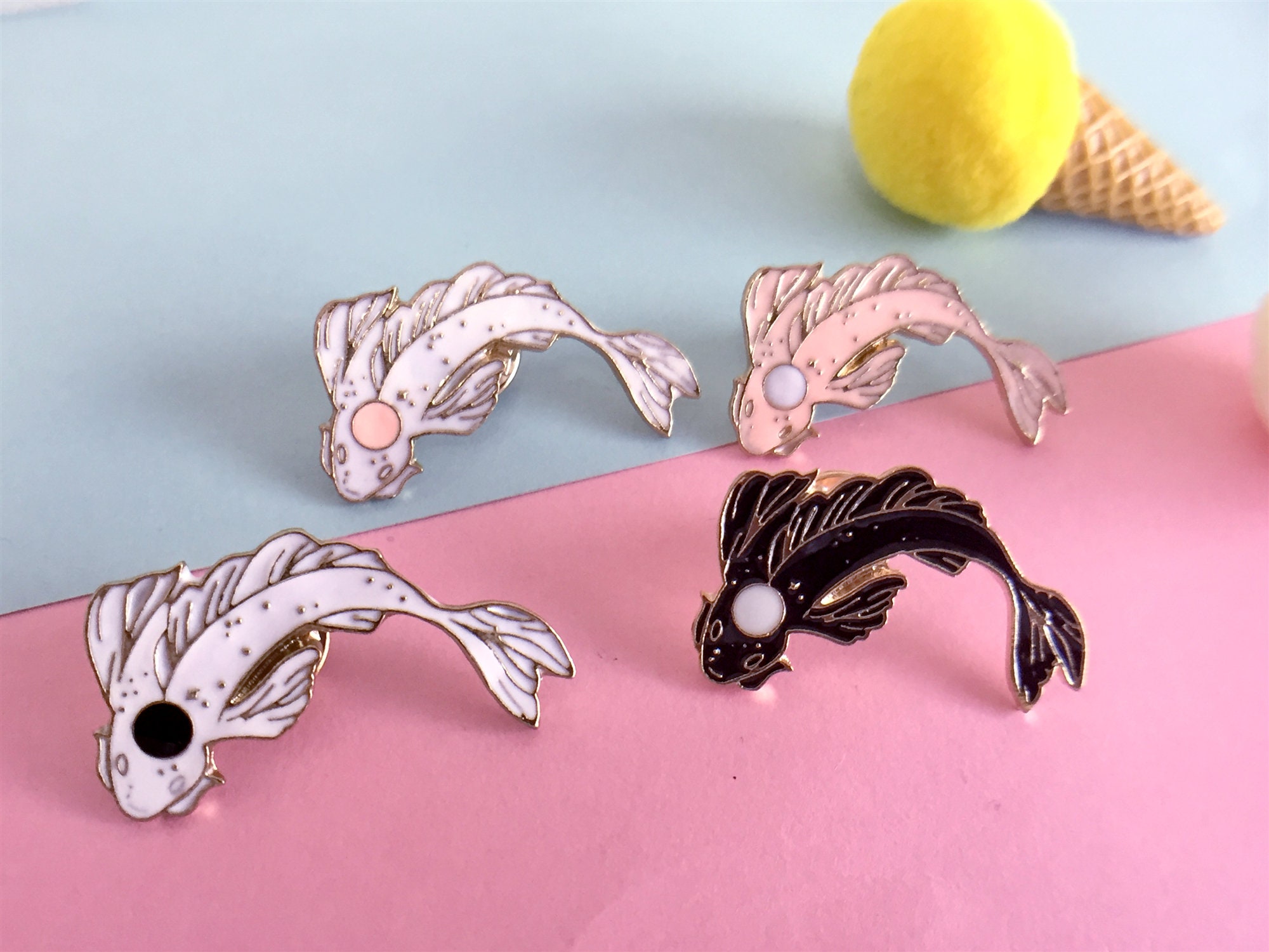 Lucky Fish Pin Koi Fish Enamel Pins Enamel Pin Lapel Pin Hard Etsy