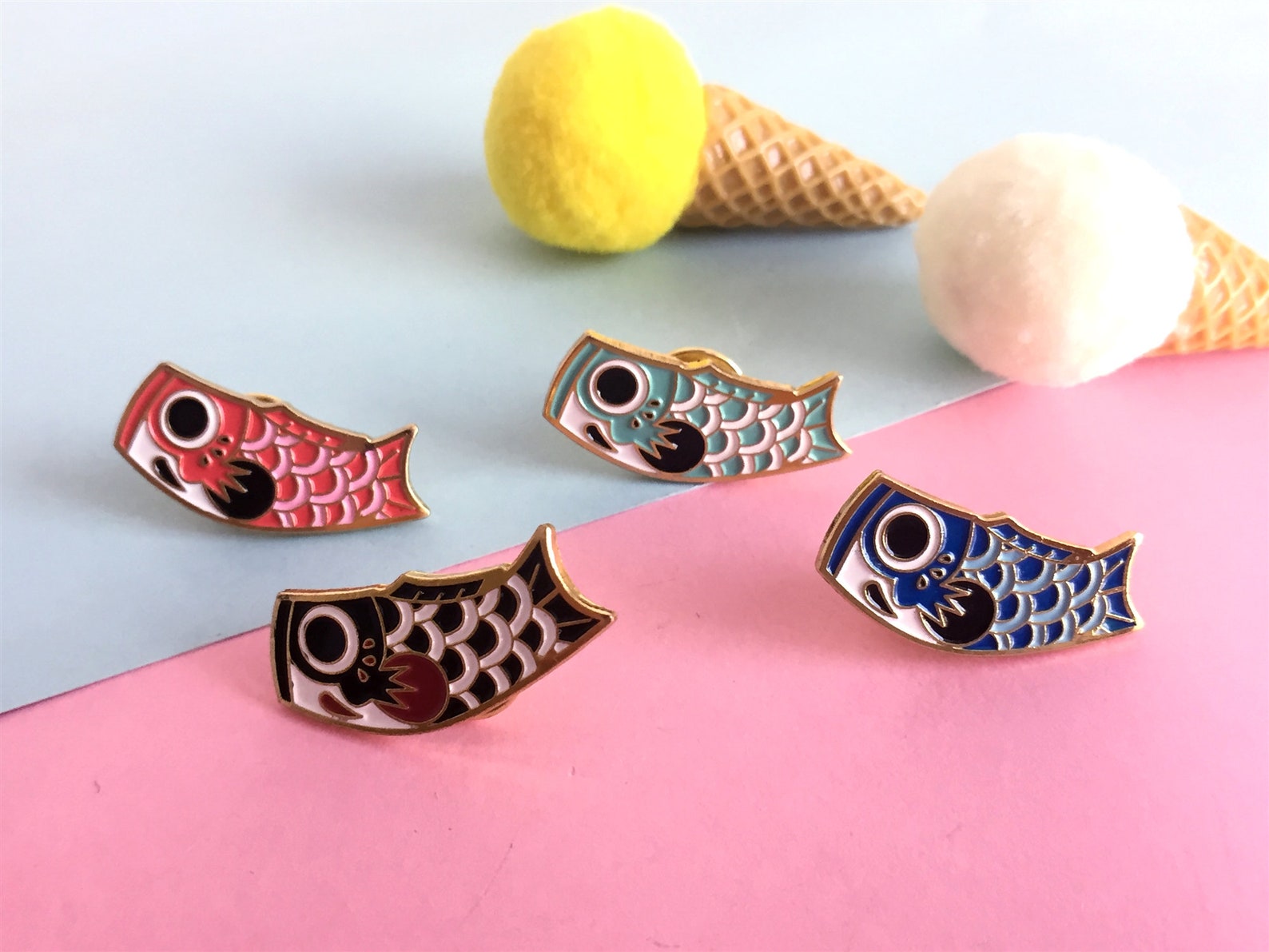 Kawaii Fish Pin Koi Fish Enamel Pins Enamel Pin Lapel Pin Hard Etsy UK
