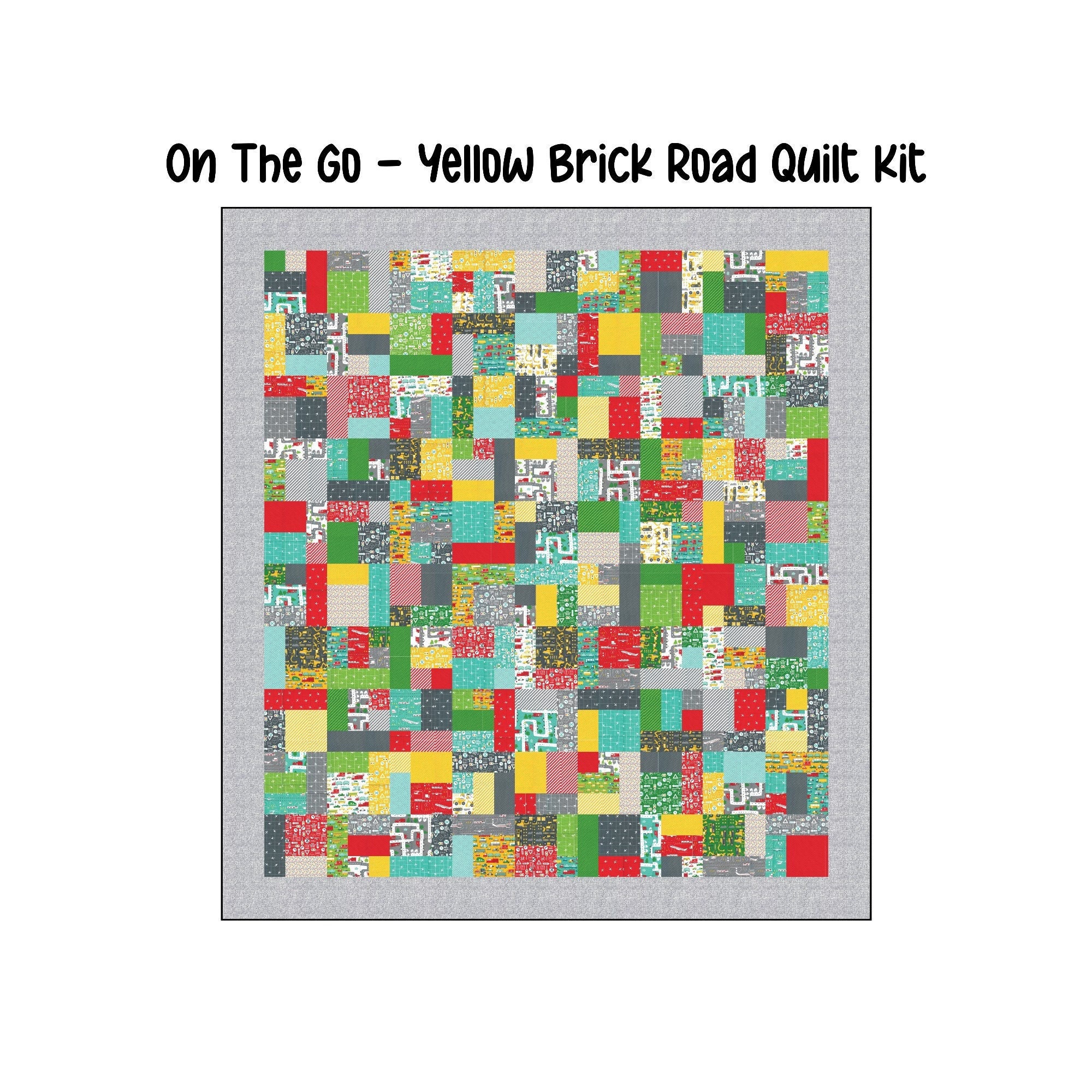 On the Go Yellow Brick Road Quilt Kit 93 X 102 Ft. Moda Fabric by Stacy