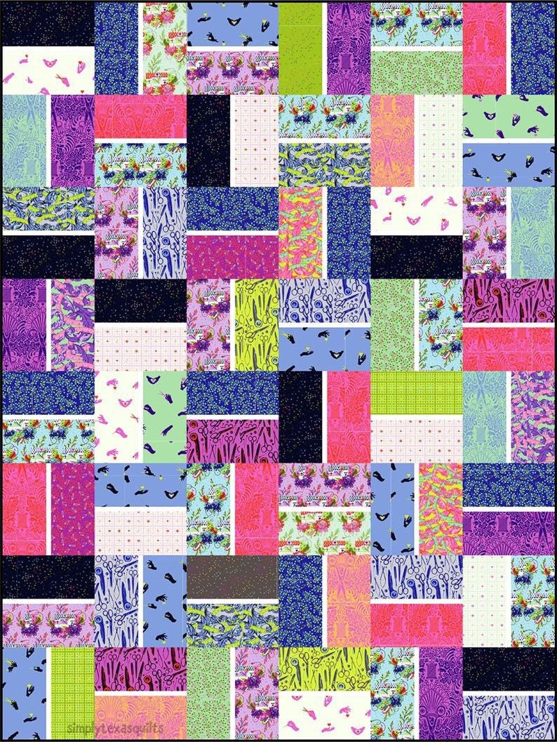 Tula Pink Homemade Tiles Quilt Kit 76 X 85 Etsy
