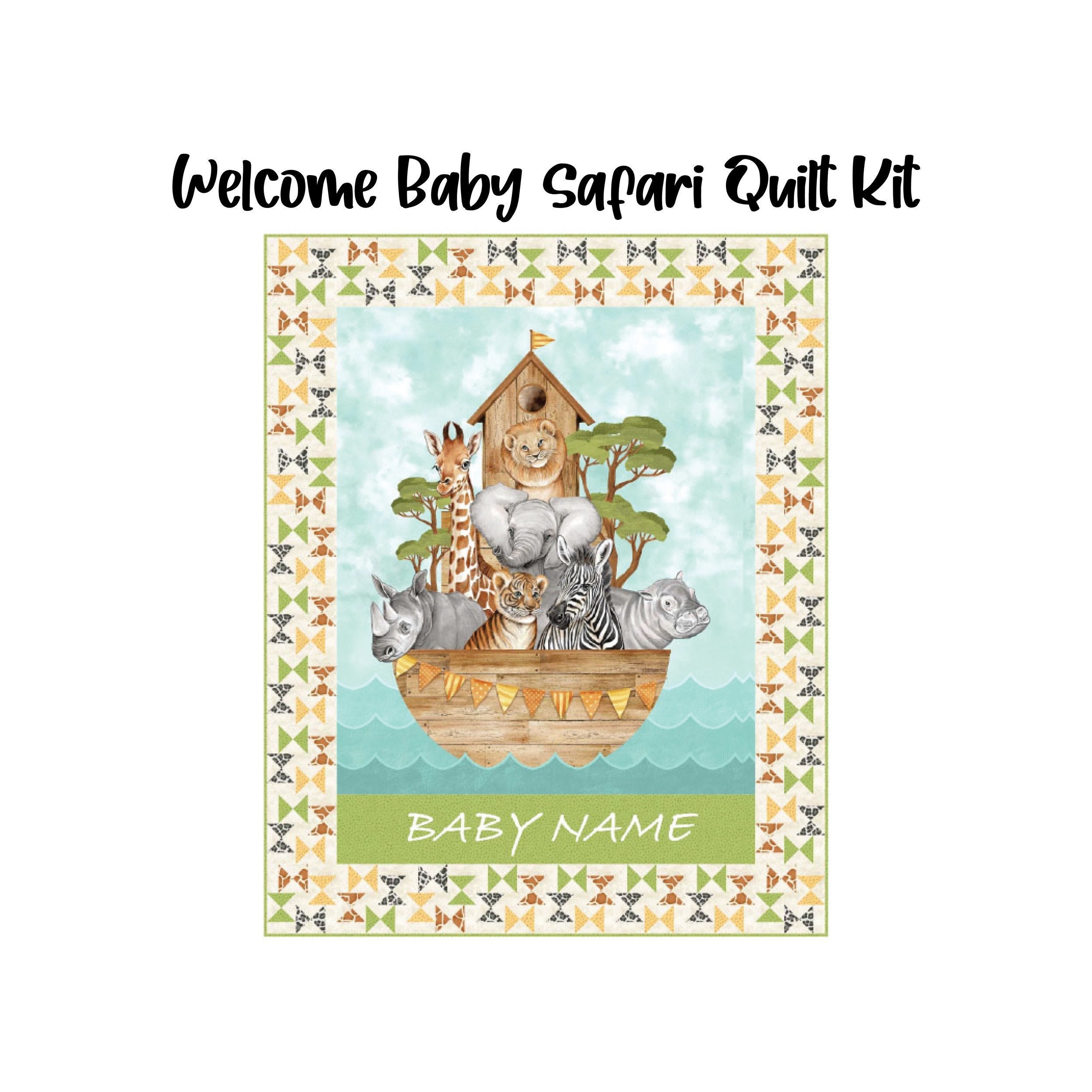 All Aboard quilt kit featuring Baby Safari fabrics from Northcott