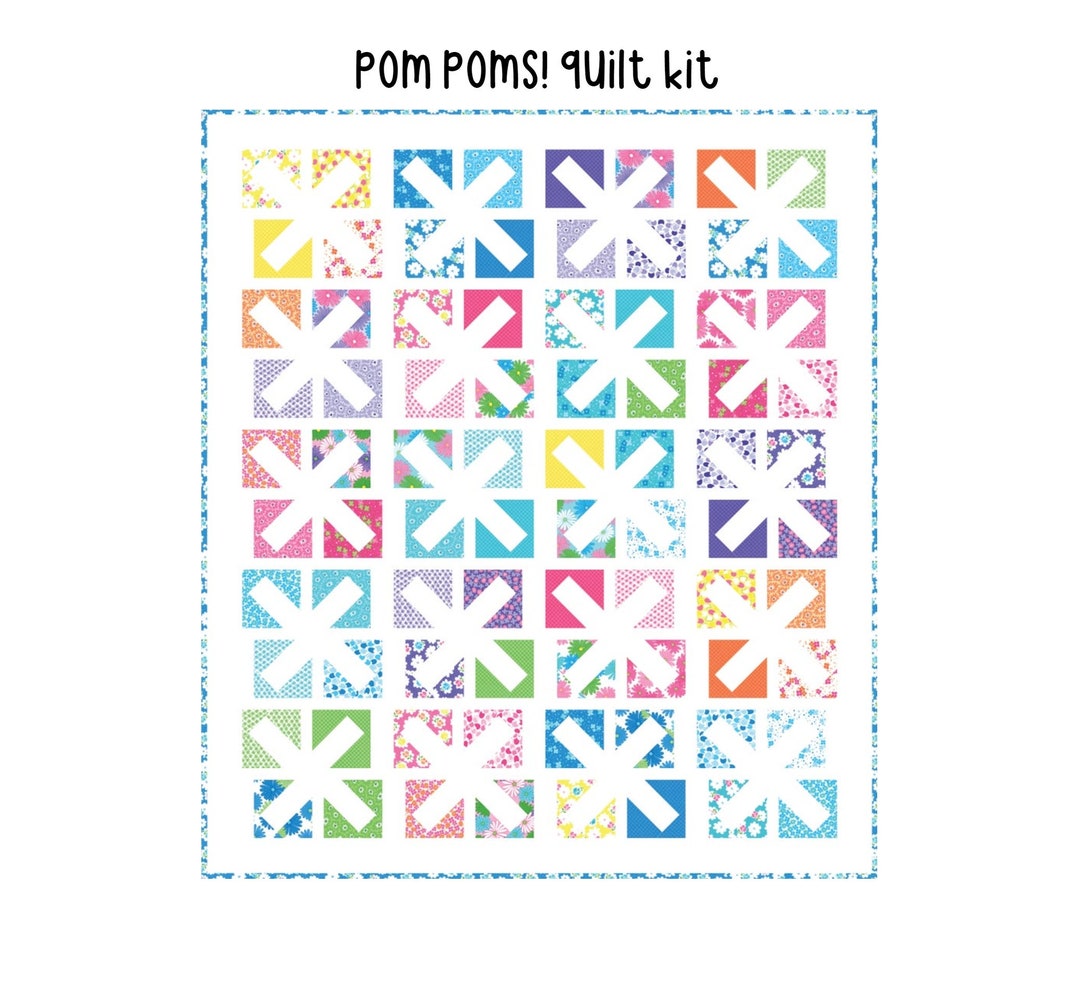Pom Poms Quilt Kit 54.5 X 61.5 Me & My Etsy