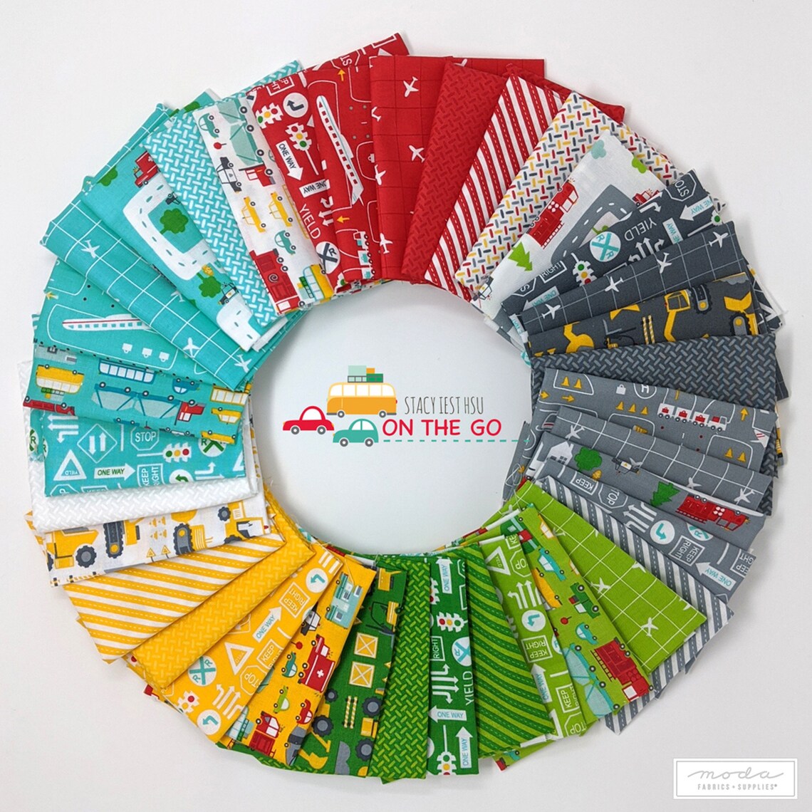 On the Go Yellow Brick Road Quilt Kit 93 X 102 Ft. Moda Fabric by Stacy