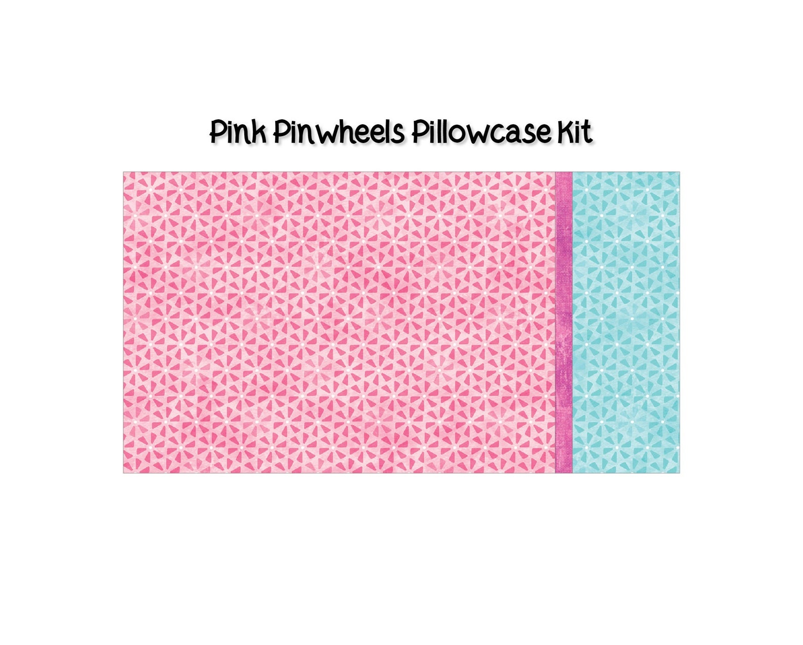 Roll & Sew Pillowcase Kit Pink Pinwheels Pillowcase Kit // Etsy